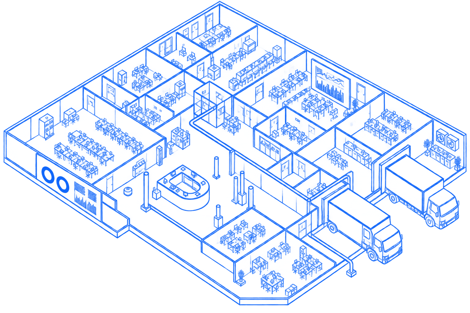 Floor 3 Skeleton Wireframe - Logistics and Implementation Dock